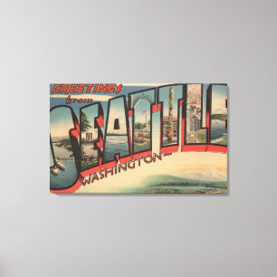 Toile Seattle, scènes 2 de lettre de WashingtonLarge