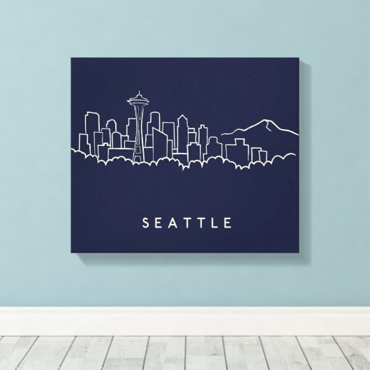 Toile Seattle Skyline (Insitu (Plancher de Bois))