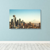 Toile Seattle skyline et Space Needle (Insitu (Plancher de Bois))