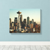 Toile Seattle skyline et Space Needle (Insitu (Plancher de Bois))