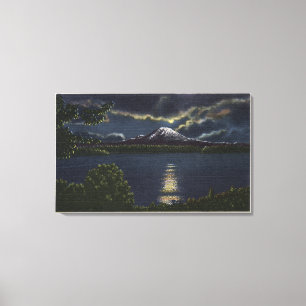 Toile Seattle, Washington - Lune Vue sur le mont.