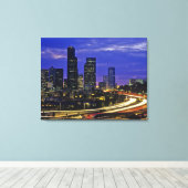 Toile Seattle, Washington skyline la nuit (Insitu (Plancher de Bois))