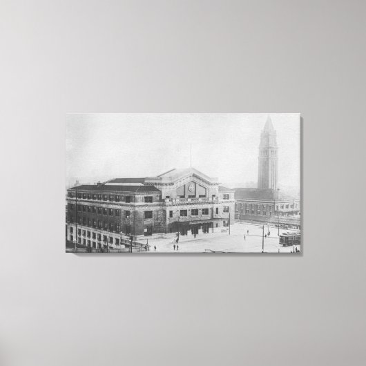 Toile Seattle, WashingtonVue aérienne de l'Union (Recto)