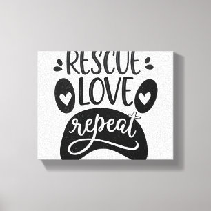 Toile Secourir l'amour Répéter le chien Paw Tee