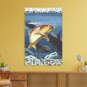 Toile Section de la pêche à la truite - Clackamas, (Insitu(Salon))