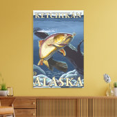 Toile Section de la pêche à la truite - Ketchikan, (Insitu(Salon))