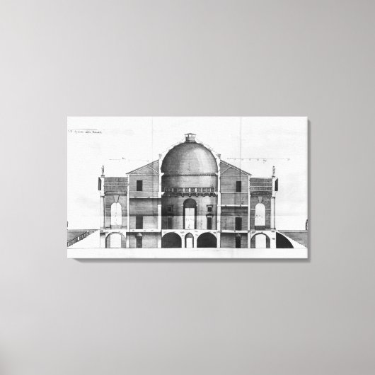 Toile Section transversale de la Villa Rotonda près de (Recto)