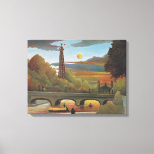 Toile Seine & Tour Eiffel au coucher du soleil (Paris, F