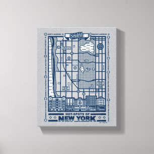 Toile Seinfeld Points chauds de la carte de New York