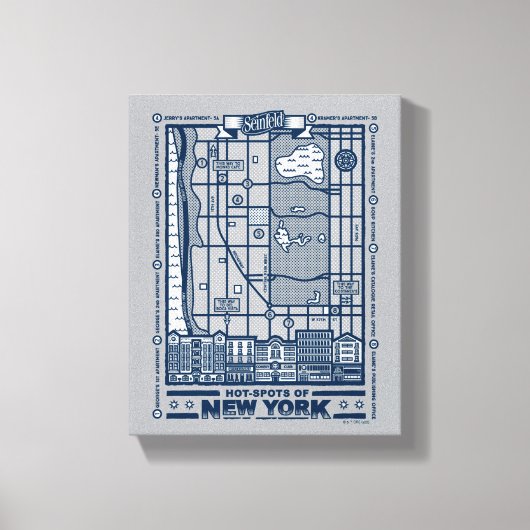 Toile Seinfeld | Points chauds de la carte de New York (Recto)