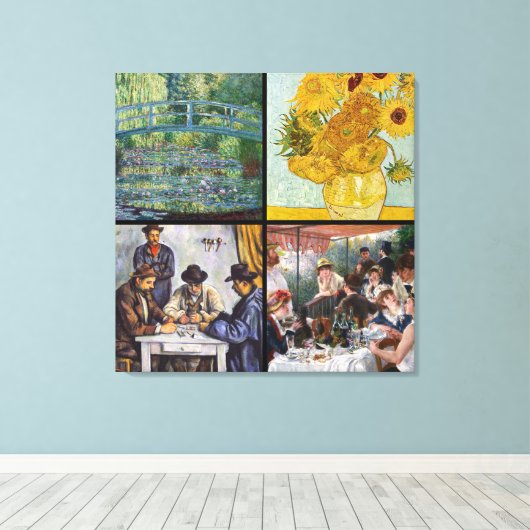 Toile Sélection de divers chefs-d'oeuvre impressionniste (Insitu (Plancher de Bois))