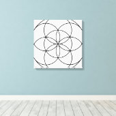 Toile Semence de vie Géométrie sacrée noir et blanc (Insitu (Plancher de Bois))