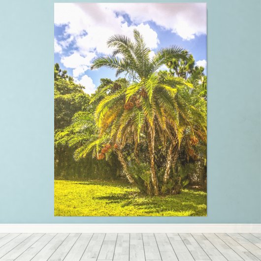 Toile Sénégal Date Palm Stretted Canvas Print (Insitu (Plancher de Bois))