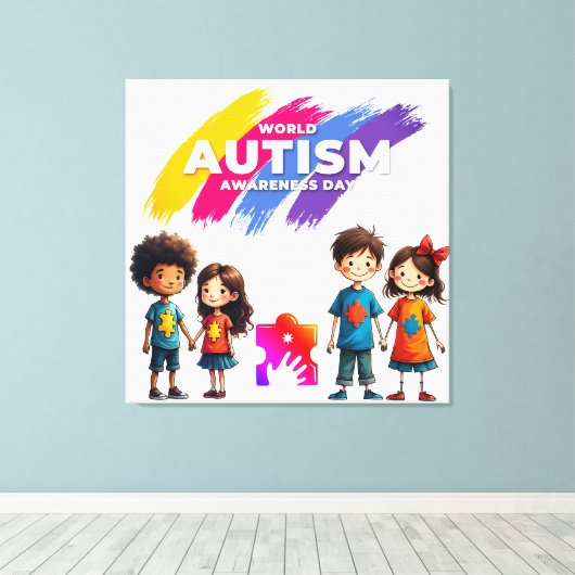 Toile Sensibilisation à l'autisme (Insitu (Plancher de Bois))