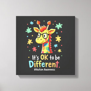 Toile Sensibilisation à l'autisme Girafe Animal Mignon C