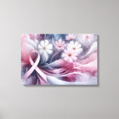 Toile Sensibilisation au cancer du sein Ruban rose Abstr (Recto)