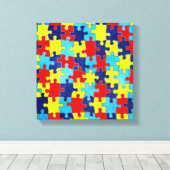 Toile Sensibilisation sur l'autisme-Puzzle par Shirley T (Insitu (Plancher de Bois))
