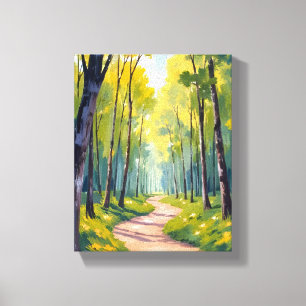 Toile Sentier de printemps Nature aquarelle de forêt v