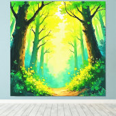 Toile Sentier forestier ensoleillé (Insitu (Plancher de Bois))