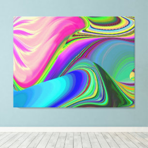 Toile Sentiment d'été, Arc-en-ciel abstrait 3D