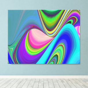 Toile Sentiment d'été, Arc-en-ciel abstrait 3D