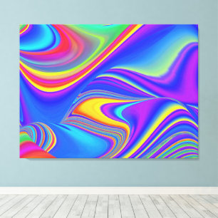 Toile Sentiment d'été, Arc-en-ciel abstrait 3D