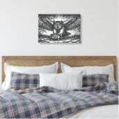 Toile Sentinelle Hibou ailé par BurnsInHell (Insitu(Chambre))