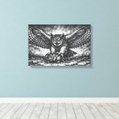 Toile Sentinelle Hibou ailé par BurnsInHell (Insitu (Plancher de Bois))