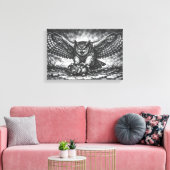 Toile Sentinelle Hibou ailé par BurnsInHell (Insitu(Salon))