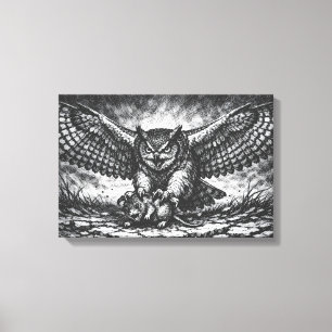 Toile Sentinelle Hibou ailé par BurnsInHell