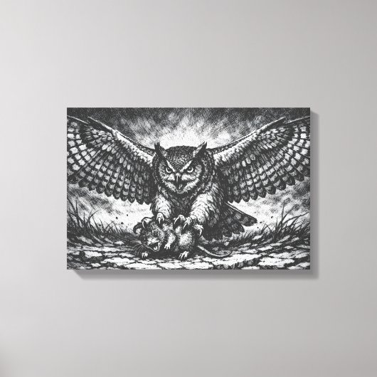 Toile Sentinelle Hibou ailé par BurnsInHell (Recto)