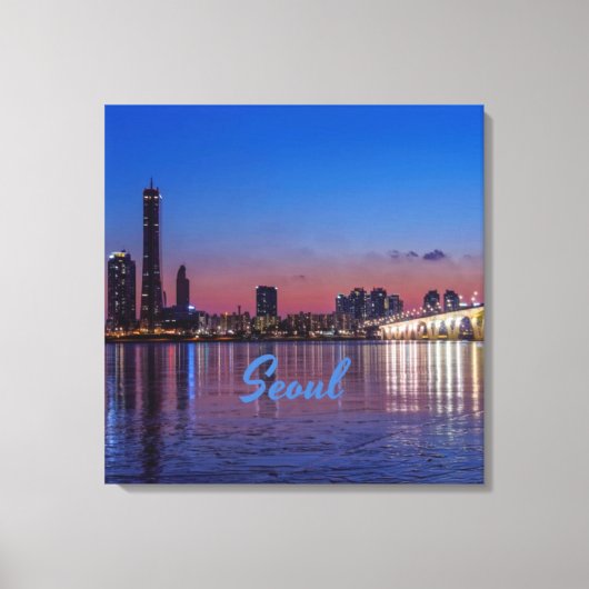 Toile Seoul, capitale de la Corée du Sud Skyline (Recto)