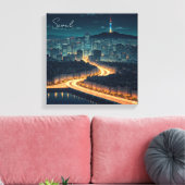 Toile Séoul Corée du Sud Vue nocturne (Insitu(Salon))