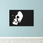 Toile Séphia Skull Pop Art Enveloppé Canvas - 3 Canvases (Insitu (Plancher de Bois))