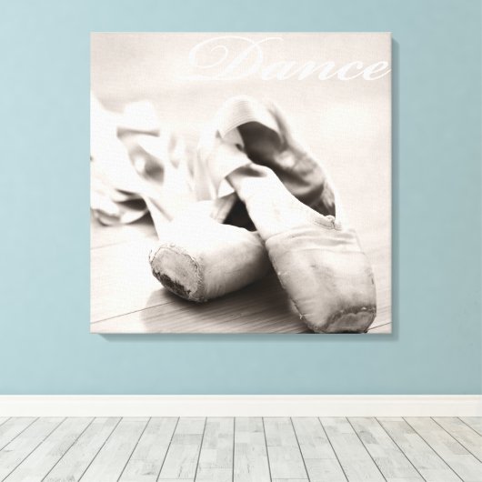 Toile Sepia Ballet Slipper Pointe Chaussures Modèle de d (Insitu (Plancher de Bois))