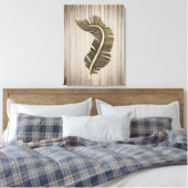 Toile Sepia feuille tropicale sur Arrière - plan de bron (Insitu(Chambre))