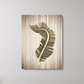 Toile Sepia feuille tropicale sur Arrière - plan de bron (Recto)