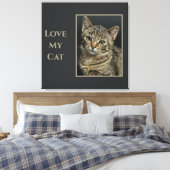 Toile Sepia Love my Cat with Photo (Insitu(Chambre))