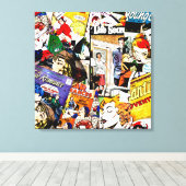 Toile Sepia Romance Comic Book Cover Jumble Collage (Insitu (Plancher de Bois))