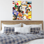 Toile Sepia Romance Comic Book Cover Jumble Collage (Insitu(Chambre))