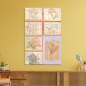 Toile Sept cartes du monde (Insitu(Salon))