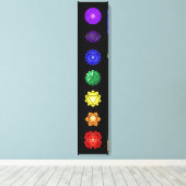 Toile Sept chakras verticaux (Insitu (Plancher de Bois))