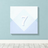 Toile Sept modifiable sur un design abstrait bleu argent (Insitu (Plancher de Bois))
