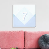 Toile Sept modifiables sur un design abstrait bleu argen (Insitu(Salon))
