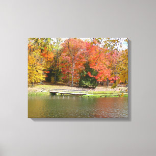 Toile Sept sources Pont d'automne III Paysage d'automne