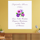 Toile Septembre Mois de naissance Aster personnalisé (Insitu(Salon))