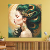 Toile "Serelith" - Boucles de Jade céleste (Insitu(Salon))