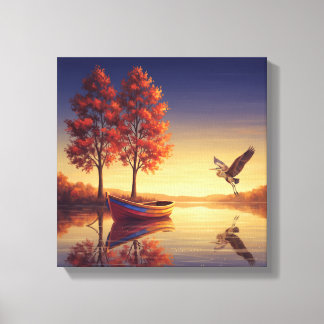Toile Serene Autumn Lake Wall Art
