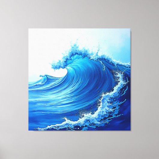 Toile Serene Blue Wave Splashes (Recto)