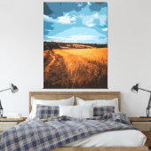 Toile Serene Golden Field Country Road Stylized (Insitu(Chambre))